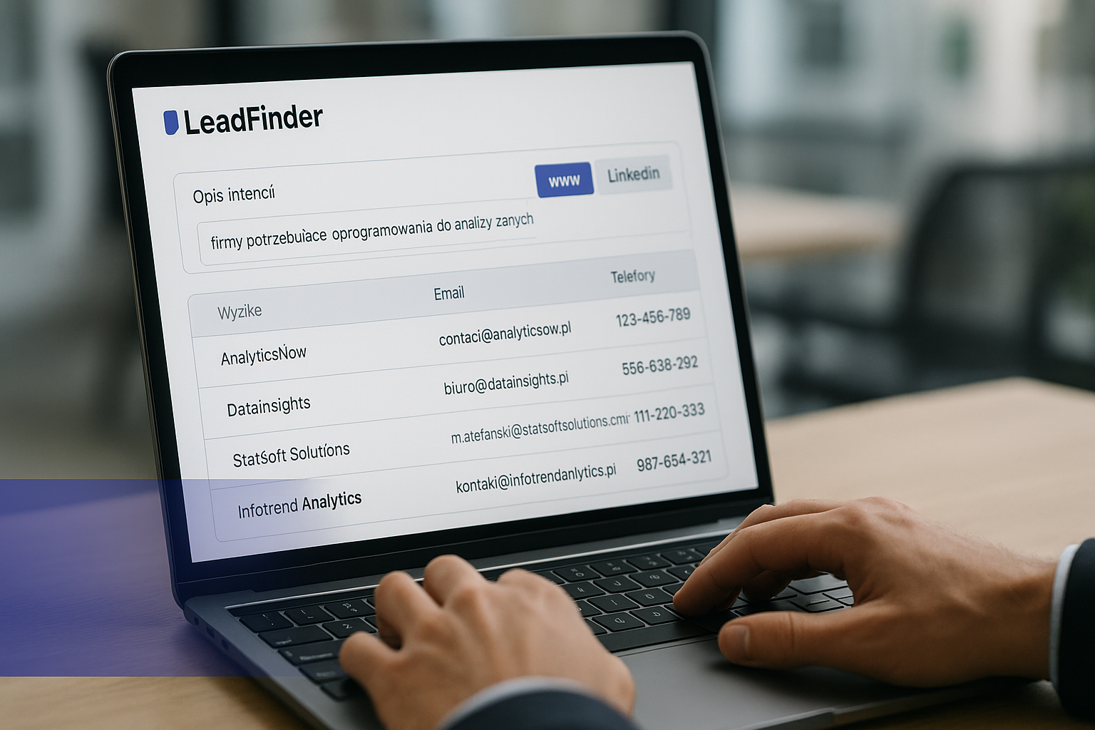 LeadFinder — wyszukiwarka leadów z eksportem CSV